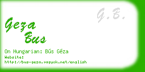 geza bus business card